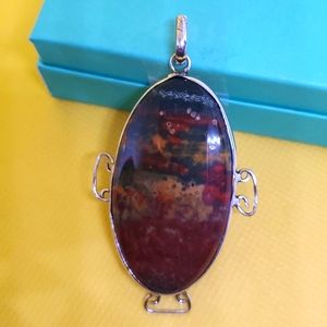 Wildflower Jasper Pendant in Tibetan Silver